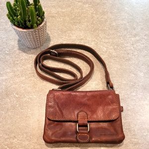 Jack Georges Leather Crossbody Purse Brown